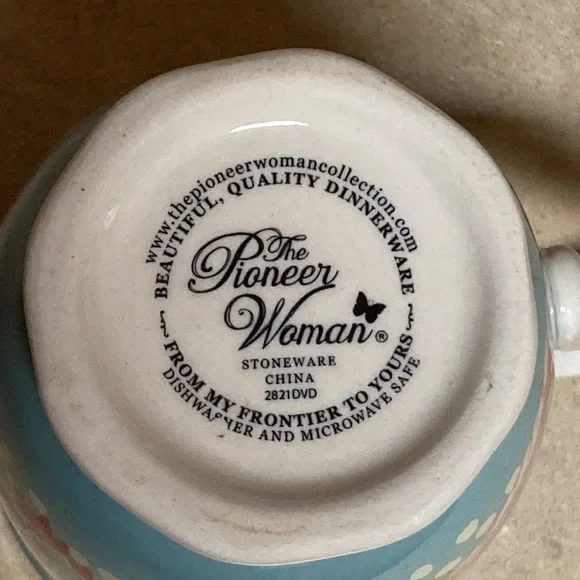 The Pioneer Woman Teal Floral Melody Footed Mug - Picture 6 of 8